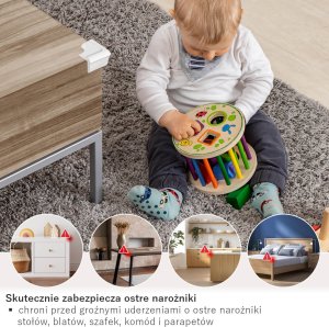 Reer Zabezpieczenie piankowe osłona narożników rogów mebli klej 3M 4szt REER 2