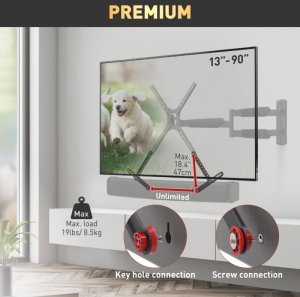 Barkan Regulowany Uchwyt do Głośnika Soundbar na VESA TV Uniwersalny 3