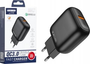 Ładowarka Jellico JELLICO ładowarka sieciowa C32 18W 1xUSB QC3.0 Czarny 1