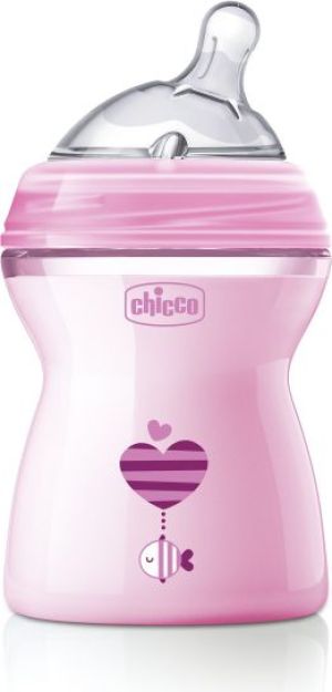 Chicco Butelka plastikowa NaturalFeeling Pink 2m+ 250ml 1