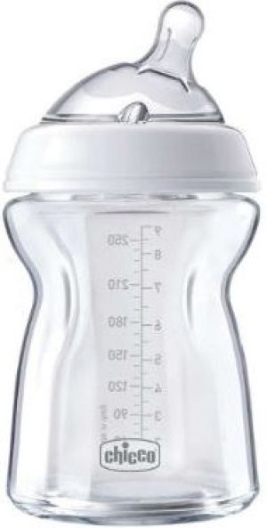 Chicco Butelka szklana Naturalfeeling wolny przepływ 0m+ 250ml 1