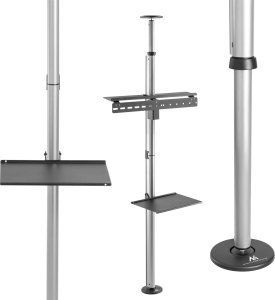 Maclean Uchwyt TV teleskopowy, sufitowo-podłogowy z półką MC-791N 37"-70" max 30kg 1