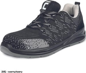 CERVA GERA S1 SR - Lekkie półbuty zawodowe robocze lekka tekstylna dziana cholewka metalowy podnosek i wkładka antyprzebiciowa - czarny/czerwony 48 2