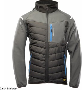 Kurtka męska Polstar A8SO TOPAZ STAL - Kurtka ocieplana typu softshell zapięcie zamek żyłkowy od środka zabezpieczony listwą kołnierz ocieplony polarem odpinany kaptur ocieplany polarem odblaski M 1