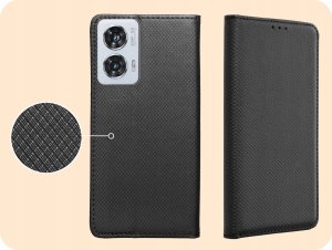 Hello Case ETUI Z KLAPKĄ DO Motorola Edge 50 Fusion CZARNE ZAMYKANE MAGNETYCZNE 4