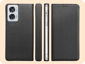 Hello Case ETUI Z KLAPKĄ DO Motorola Edge 50 Fusion CZARNE ZAMYKANE MAGNETYCZNE 6
