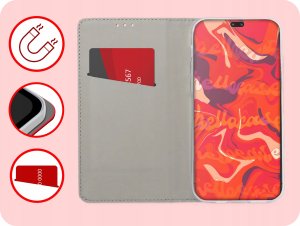 Hello Case ETUI Z KLAPKĄ DO Honor 200 Pro CZERWONE ZAMYKANE MAGNETYCZNE 3