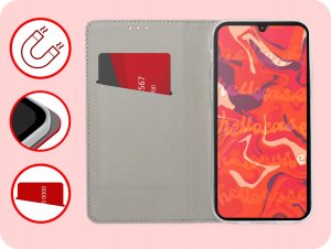 Hello Case ETUI Z KLAPKĄ DO Samsung Galaxy M15 5G CZERWONE ZAMYKANE MAGNETYCZNE 3