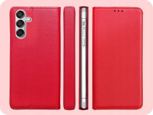 Hello Case ETUI Z KLAPKĄ DO Samsung Galaxy M15 5G CZERWONE ZAMYKANE MAGNETYCZNE 6