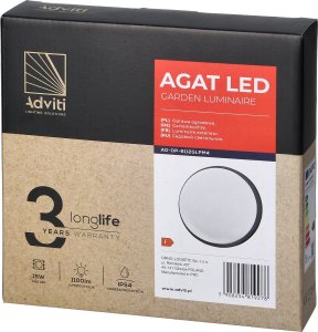 Kinkiet Orno AGAT LED 15W, oprawa ogrodowa, 1100lm, IP54, 4000K, szara 2