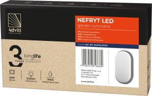 Kinkiet Orno NEFRYT LED 15W, oprawa ogrodowa, 1100lm, IP54, 4000K, szara 2