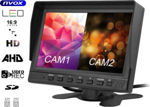 Alkomat Nvox Monitor samochodowy lcd 7cali ahd 4pin z funkcją rejestratora 12v 24v 1