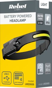 Latarka czołowa Rebel Latarka czołowa akumulatorowa  (COB)- opaska 5