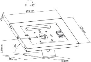 Stojak Maclean Uchwyt reklamowy do tabletu Maclean, ścienny/biurkowy z blokadą, 9.7"-11", iPad/iPad Air/iPad Pro, Samsung Galaxy Tab A/Tab A7/T 8
