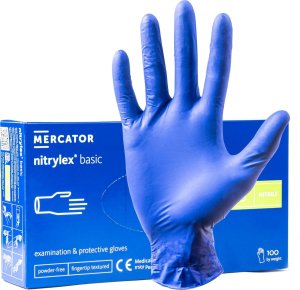 Mercator Rękawice nitrylowe niebieskie mercator nitrylex basic rozmiar m 100 szt. 1