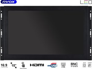 Monitor Nvox Monitor dotykowy open frame led 15cali vga hdmi bnc usb 12v 230v 1