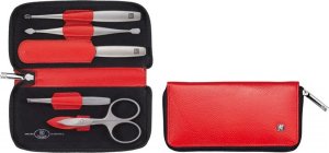Zwilling Beauty Zestaw podróżny Zwilling Twinox  czerwone, skórzane etui, 5 elementów 1