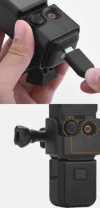 BRDRC UCHWYT ADAPTER WSPORNIK DO KAMERY DJI OSMO POCKET 3 - MOCOWANIE 1/4 CALA CZARNY 6