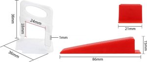 Verk System poziomowania płytek 100 klipsów 100 klinów System poziomowania płytek 100 klipsów 100 klinów 7