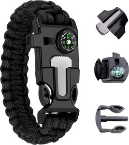 Verk Bransoletka survival opaska 5w1 kompas krzesiwo linka nóż linka paracord Bransoletka survival opaska 5w1 kompas krzesiwo linka nóż linka paracord 1