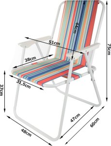 Verk Krzesło składane ogrodowe turystyczne plażowe lekkie biwakowe pod namiot Krzesło składane ogrodowe turystyczne plażowe lekkie biwakowe pod namiot 4