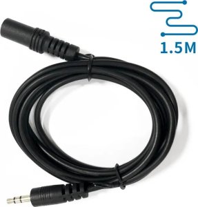 Kabel Aigostar  Kabel audio mini jack 3,5  mm męski/żeński 1,5 m czarny Kabel audio mini jack 3,5  mm męski/żeński 1,5 m czarny 1