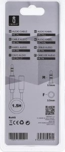 Kabel Aigostar  Kabel audio mini jack 3,5  mm męski/żeński 1,5 m czarny Kabel audio mini jack 3,5  mm męski/żeński 1,5 m czarny 3