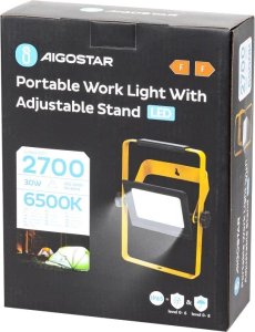 Aigostar  Przenośna lampa 30W 6500K robocza halogen led z podstawką kabel 1,8m Przenośna lampa 30W 6500K robocza halogen led z podstawką kabel 1,8m 6