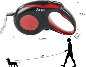 Przyjaciele Smycz mocna automatyczna z blokadą dla psa taśma wytrzymała długa 5m 15kg Smycz mocna automatyczna z blokadą dla psa taśma wytrzymała długa 5m 15kg 7
