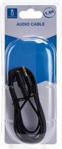 Kabel Aigostar  Kabel audio mini jack 3,5  mm męski/żeński 1,5 m czarny Kabel audio mini jack 3,5  mm męski/żeński 1,5 m czarny 2
