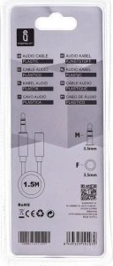 Kabel Aigostar  Kabel audio mini jack 3,5  mm męski/żeński 1,5 m czarny Kabel audio mini jack 3,5  mm męski/żeński 1,5 m czarny 3