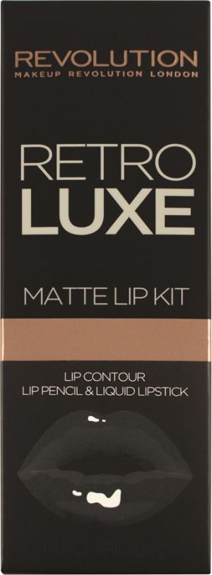 Makeup Revolution Retro Luxe Kit Matte Magnifcent Pomadka i konturówka do ust 1