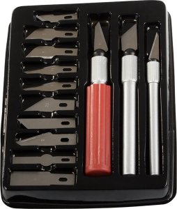 Verk Nóż nożyk modelarski skalpel 13 ostrzy etui zestaw Nóż nożyk modelarski skalpel 13 ostrzy etui zestaw 5