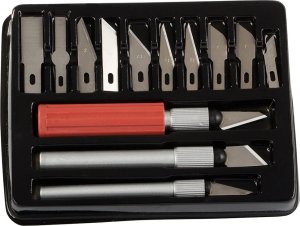 Verk Nóż nożyk modelarski skalpel 13 ostrzy etui zestaw Nóż nożyk modelarski skalpel 13 ostrzy etui zestaw 8