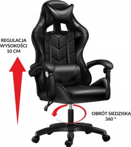 Fotel kontrast Fotel biurowy gamingowy obrotowy dla graczy czarny 12