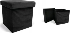 kontrast Pufa Perfect ze schowkiem Velvet Otwierana Czarna 2