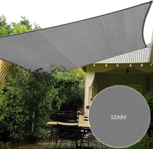 kontrast Żagiel przeciwsłoneczny prostokątny ogrodowy 4x3 m szary 1