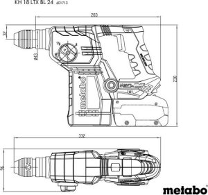 Młotowiertarka Metabo MŁOT UDAROWY OBROTOWY AKUMULATOROWY KH 18 LTX BL 24 2