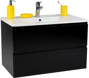 Stamar Czarna szafka łazienkowa z umywalką 80 cm 1