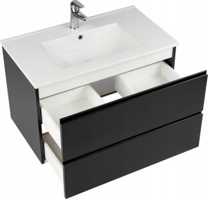 Stamar Czarna szafka łazienkowa z umywalką 80 cm 3