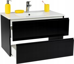 Stamar Czarna szafka łazienkowa z umywalką 80 cm 4