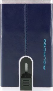 Piquadro Piquadro, Blue Square, Leather Card Holder, Square Sliding System, Blue, Unisex Unisex 1