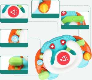 Jokomisiada Interaktywna sensoryczna Kierownica dla dzieci światło, dźwięk ZA5189 2