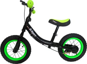 Rowerek biegowy R-Sport Rowerek biegowy R3 zielono-czarny 12' hamulec, dzwonek 1