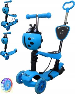 Hulajnoga R-Sport Hulajnoga H3 NIEBIESKA Jeździk 5w1 R-Sport Świecące koła LED 3