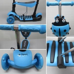 Hulajnoga R-Sport Hulajnoga H3 NIEBIESKA Jeździk 5w1 R-Sport Świecące koła LED 10