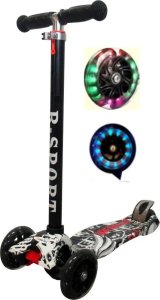 Hulajnoga R-Sport Hulajnoga H2 Czarna Balansowa R-Sport Świecące koła LED 5