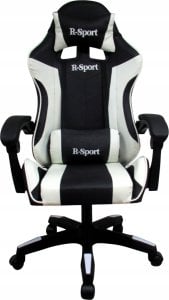 Fotel R-Sport Fotel Gamingowy K3 R-Sport BIAŁO-CZARNY dla gracza+masażer 1