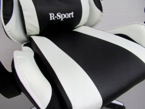 Fotel R-Sport Fotel Gamingowy K3 BIAŁO-CZARNY dla gracza+masażer 8