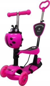 Hulajnoga R-Sport Hulajnoga H3 RÓŻOWA Jeździk 5w1 R-Sport Świecące koła LED 2